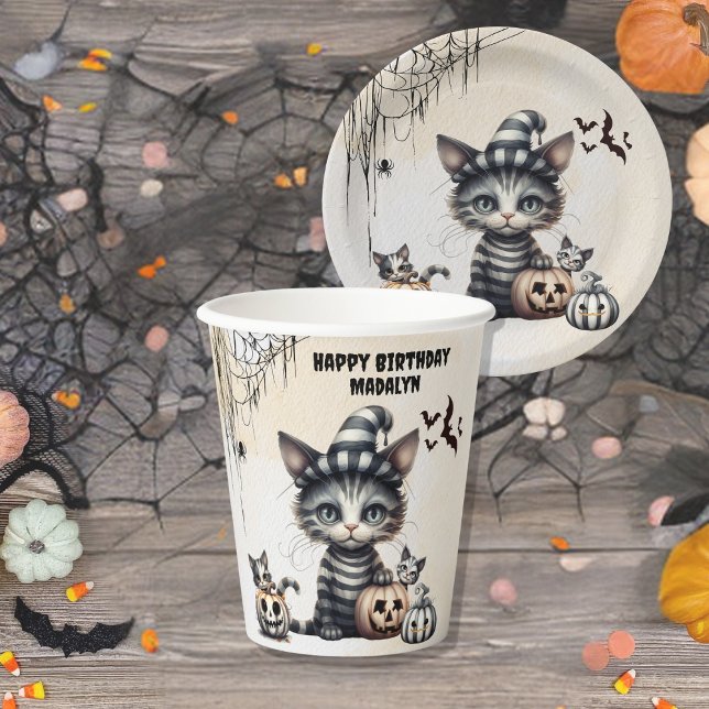 Adorable Spooky Halloween Kitten Pappbecher (Von Creator hochgeladen)