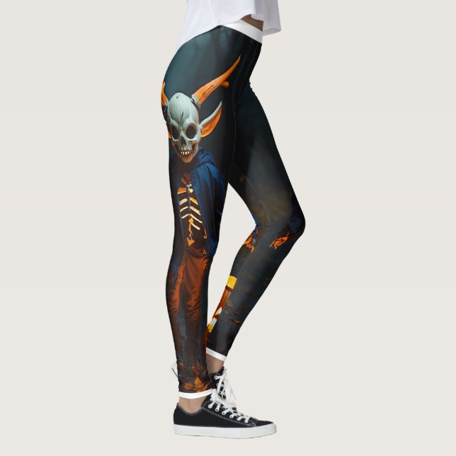 Adorable Spooky Wendigo Trick-oder-Leckerei-Leggin Leggings (Rechts)