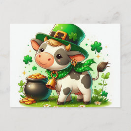 Adorable St. Patricks Day Cow Postkarte