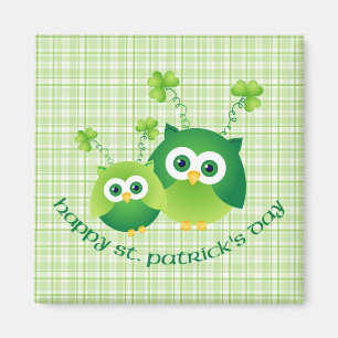 Adorable St. Patrick's Day Owl T-Shirts, Geschenke Magnet
