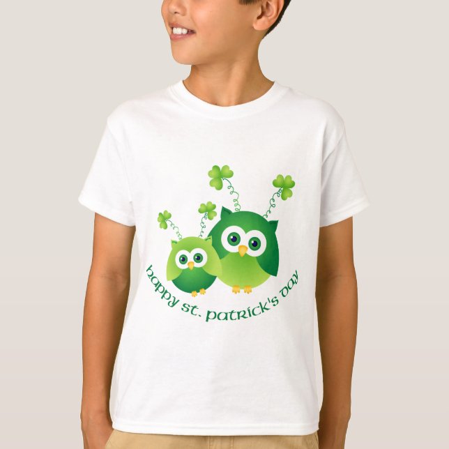 Adorable St. Patrick's Day Owl T-Shirts, Geschenke T-Shirt (Vorderseite)