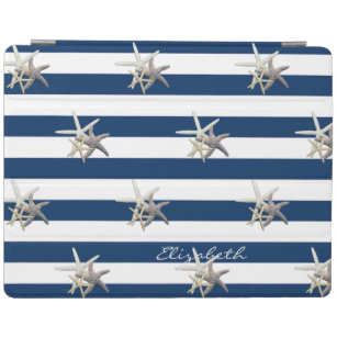 Adorable Starfish, Navy Blue Stripes Personalisier iPad Hülle