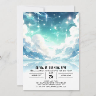 Adorable Stars Celestial Digital Geburtstag Einladung