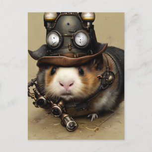 Adorable Steampunk Hampster Postkarte