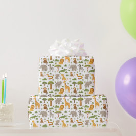 Adorable Storybook Safari Tiere Geschenk Wrap Geschenkpapier