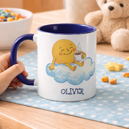 Adorable Sun Drinking Hot Chocolate Kids Tasse