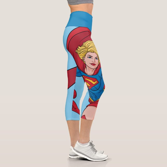 Adorable Supergirl Stance Capri Leggings (Rechts)