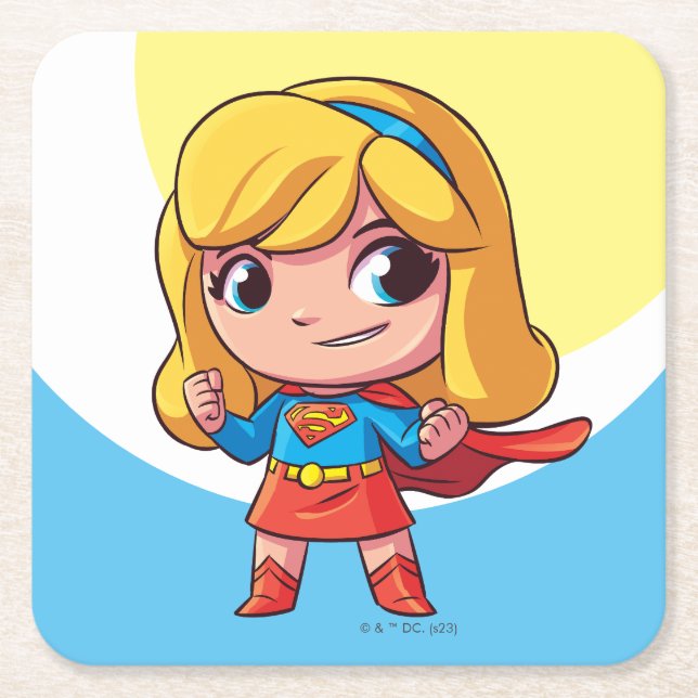 Adorable Supergirl Stance Rechteckiger Pappuntersetzer (Vorderseite)