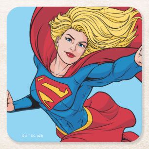Adorable Supergirl Stance Rechteckiger Pappuntersetzer
