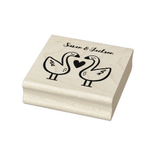 Adorable Swan Couple Gummistempel