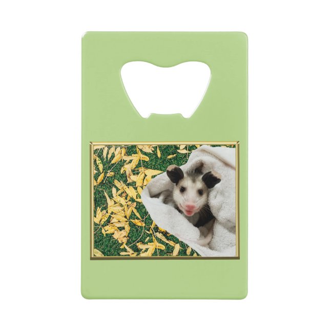 Adorable Sweet Baby Opossum Geldbeutel Flaschenöffner (Vorderseite)