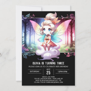 Adorable Sweet Fairy Birthday Einladung
