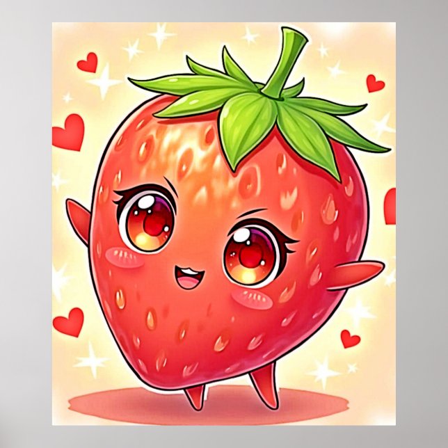 Adorable Sweet Strawberry Bliss Poster (Vorne)