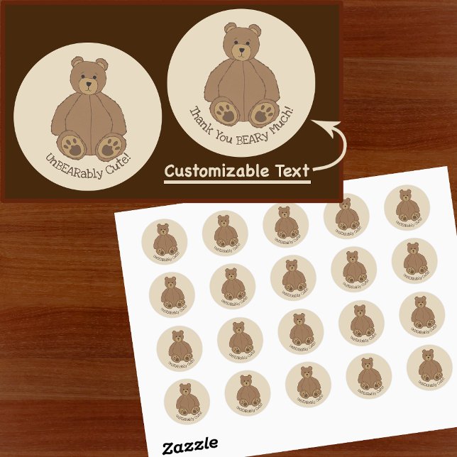 Adorable Teddy Bär Classic Round Sticker (Von Creator hochgeladen)