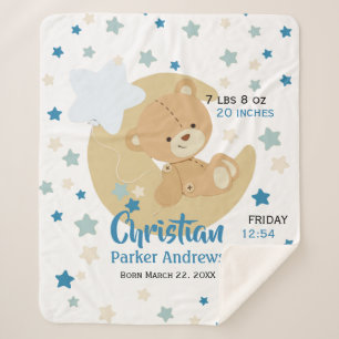 Adorable Teddy Bear Baby Boy Birth Stats Sherpadecke