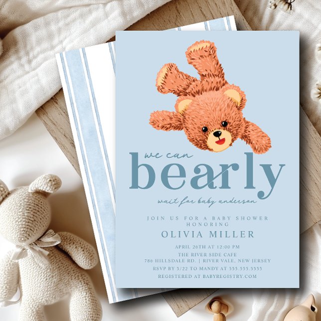 Adorable Teddy Bear Baby Dusche Einladung (Von Creator hochgeladen)