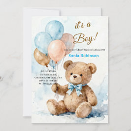 Adorable Teddy Bear Baby Shower Invitation Einladung