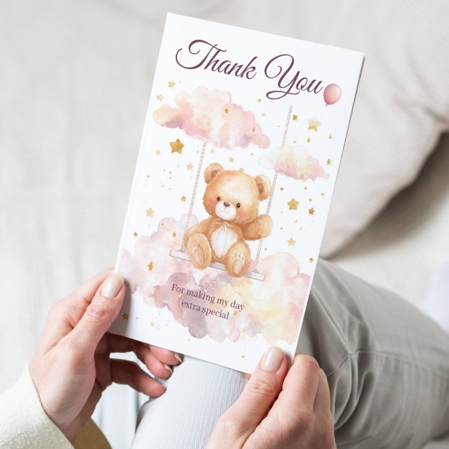 Adorable Teddy Bear – Baby Thank You Card Dankeskarte (Von Creator hochgeladen)