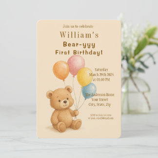Adorable Teddy Bear Geburtstagsfeier Einladung