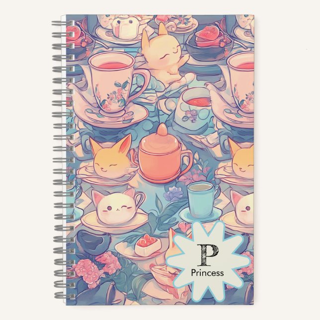 Adorable Tee Party Doodles Notizbuch (Vorderseite)