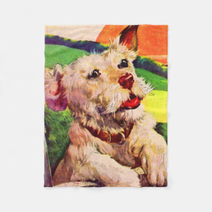 Adorable Terrier Hund der 40er Jahre Fleecedecke