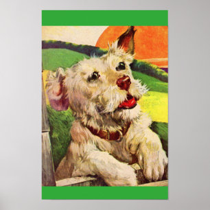 Adorable Terrier Hund der 40er Jahre Poster