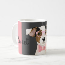 Adorable Terrier Hund mit Brille und Bugs-Krawatte