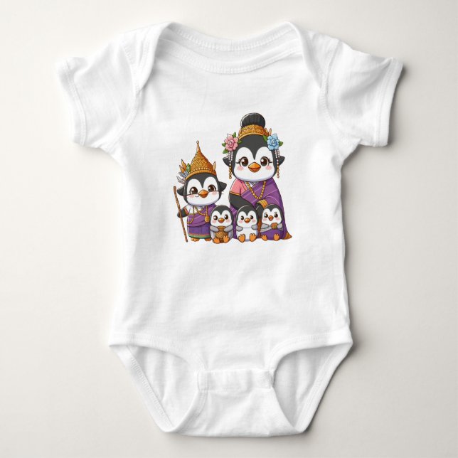 Adorable Thai Pinguin Baby Bodysuit Baby Strampler (Vorderseite)