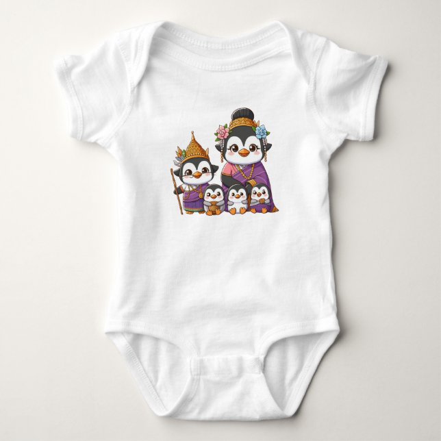 Adorable Thai Pinguin Baby Bodysuit Strampler (Vorderseite)