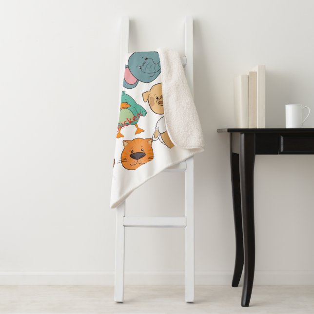 Adorable tierische Farm Elefanten Kaninchen Kinder Sherpadecke (Beispiel)