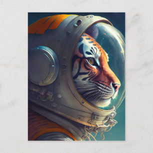 Adorable Tiger Astronaut Postkarte