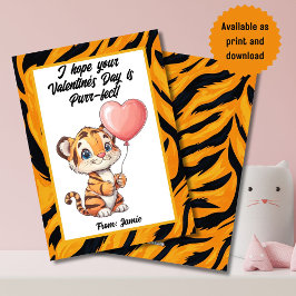 Adorable Tiger Cub Valentine's Day Card Feiertagskarte