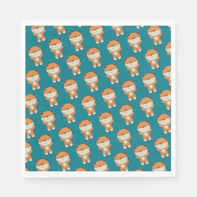 Adorable Tiger Serviette (Vorderseite)