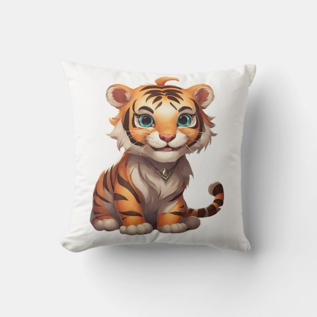 Adorable Tiger Wall Decal Kissen (Vorderseite)