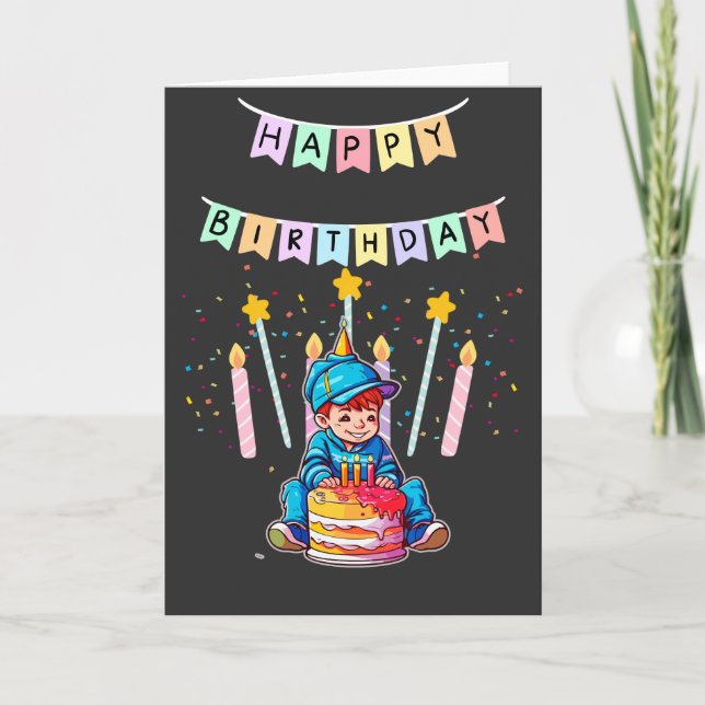Adorable Toddler First Birthday Cute Boy Karte (Vorderseite)