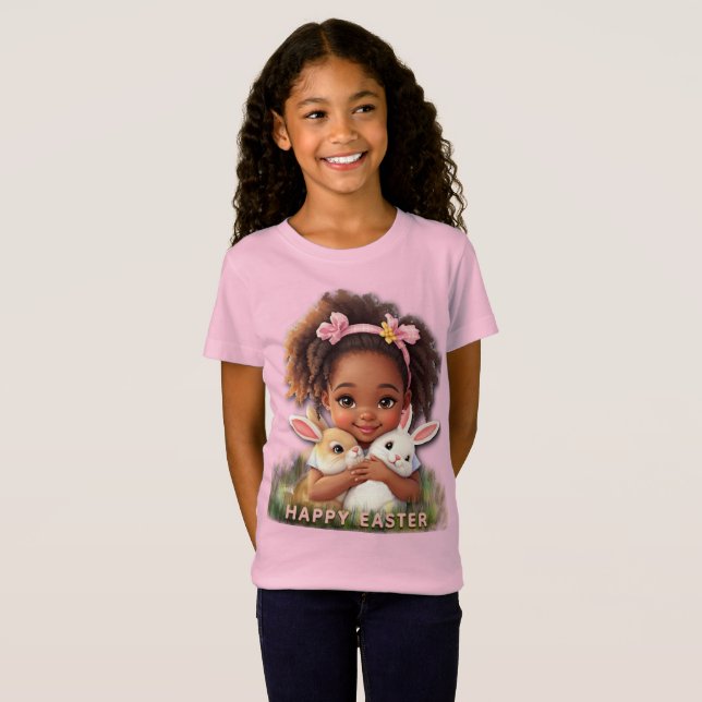 Adorable Toddler With Easter Bunnies T-Shirt (Vorne ganz)