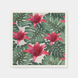Adorable Tropical Palm Hawaiian Hibiskus Serviette