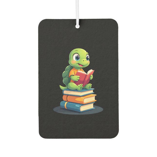 Adorable Turtle Reading Books (1) Autolufterfrischer (Vorderseite)