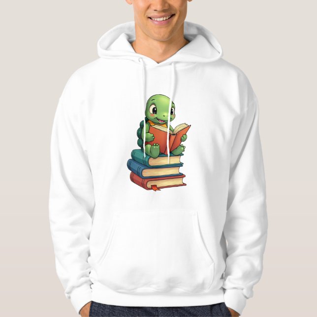 Adorable Turtle Reading Books (3) Hoodie (Vorderseite)