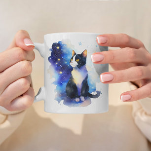 Adorable Tuxedo Cat Aquarellbilder Kaffeetasse