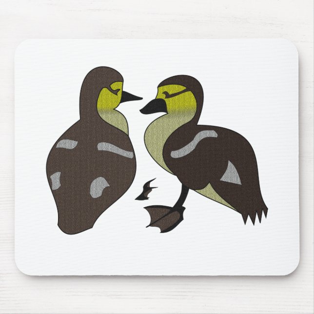 Adorable Twin Baby Duckling Huddling Cartoon Mousepad (Vorne)