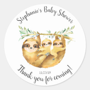 Adorable Twins Sloth Baby Dusche Gefallen Sticker