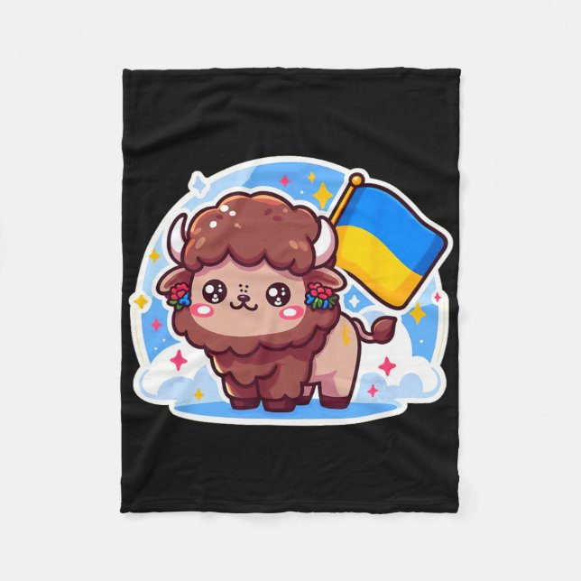 Adorable Ukrainian Nner Fan Ukraine Flag Cute Biso Fleecedecke (Vorderseite)
