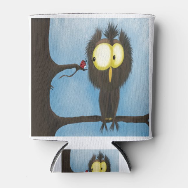 Adorable und farbenfrohe Owl Oliver Dosenkühler (Vorderseite)