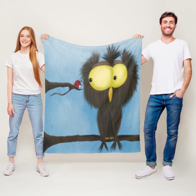 Adorable und farbenfrohe Owl Oliver Fleecedecke (Beispiel)