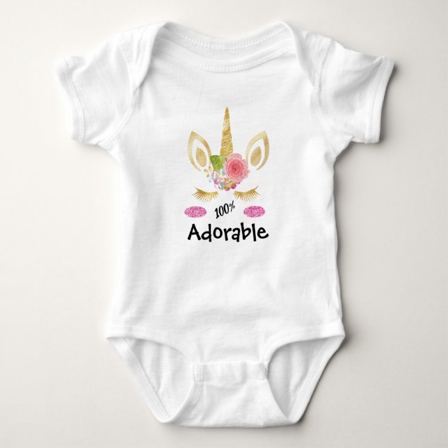 Adorable Unicorn Baby Strampler (Vorderseite)