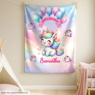 Adorable Unicorn Blanket Rosa Lila 1. Geburtstag Fleecedecke