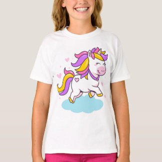 Adorable Unicorn Cartoon - Niedlich & Magical Girl T-Shirt