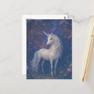Adorable Unicorn im Wald Postkarte