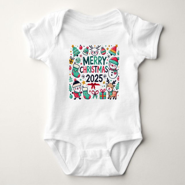 "Adorable Unisex Baby Christmas Bodysuit" Baby Strampler (Vorderseite)